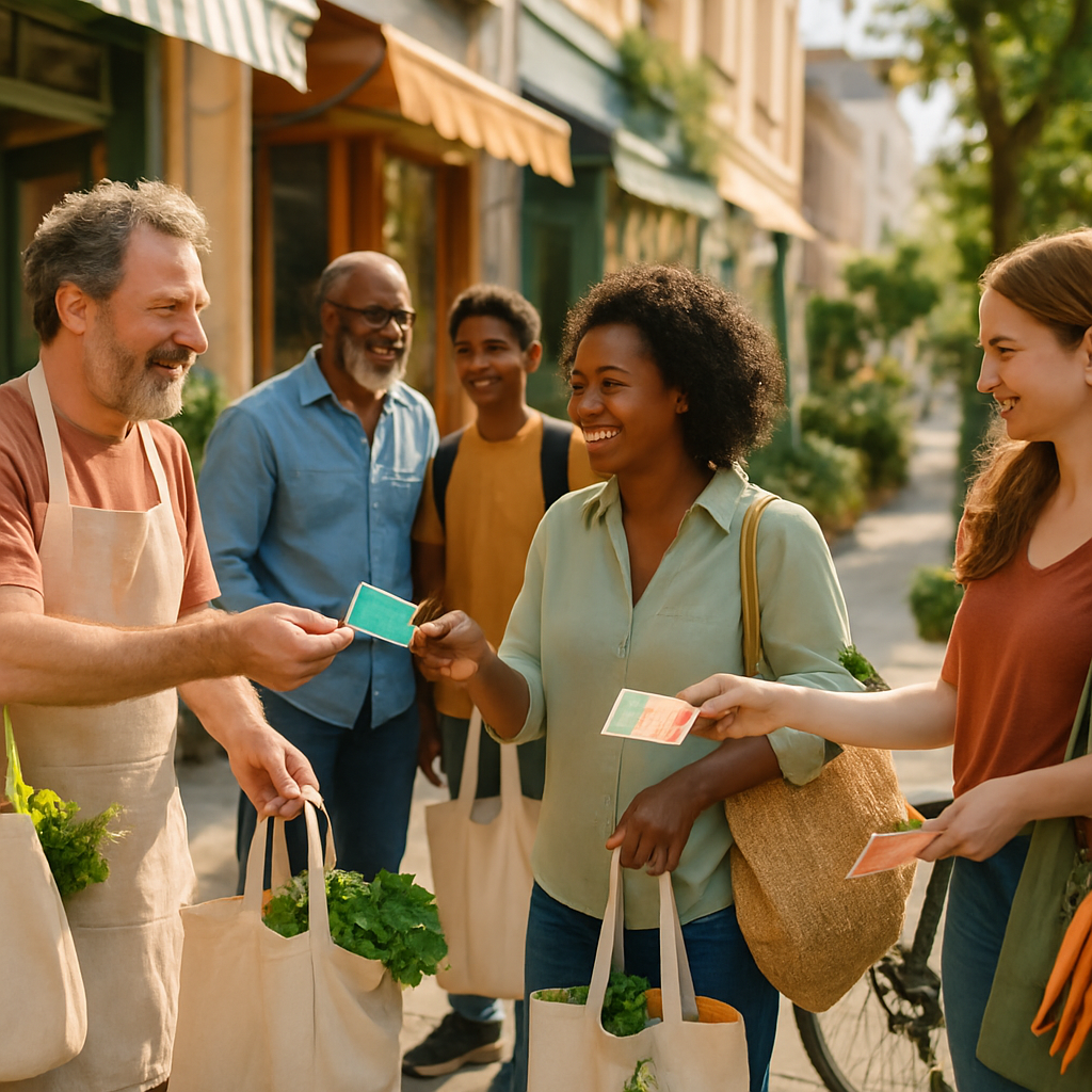 Community shopping with hyperlocal coupons supporting small businesses